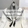 2024 New Fashion Square Imitation Silk Scarf Black And White Striped Head Wrap For Women Multifunction Silk Feeling Neckerchief 3
