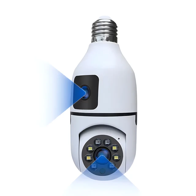 Bulb Wifi Camera Indoor Dual Lens Wireless Light IP Camera 2 Way Audio Auto Tracking AI Humanoid Detection PTZ Security Cam 5