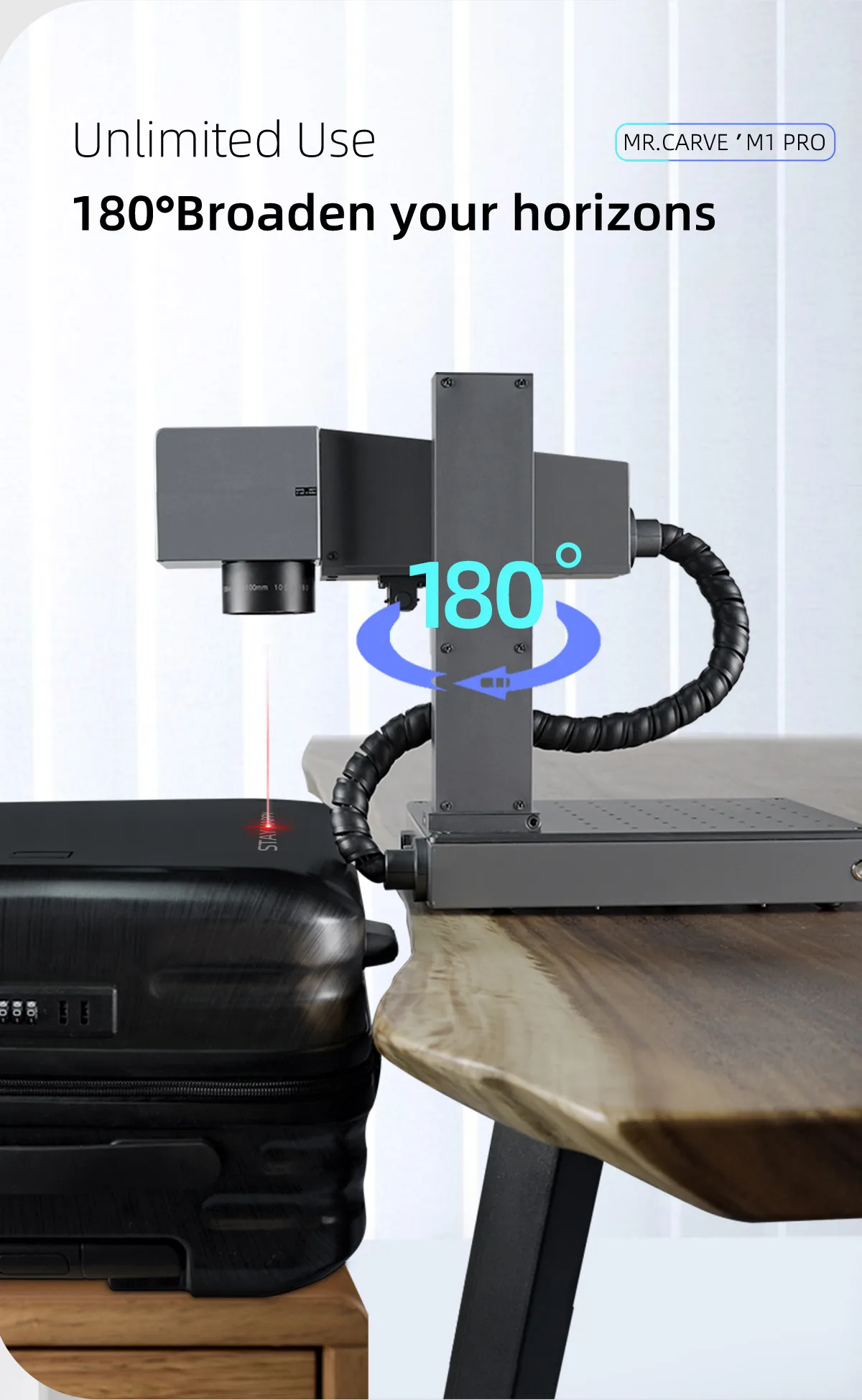 MR.CARVE Fiber Laser Marking Machine M1 Pro Laser Engraver 70x70mm Area Engraving Machine for All-Metals Plastics Jewelry
