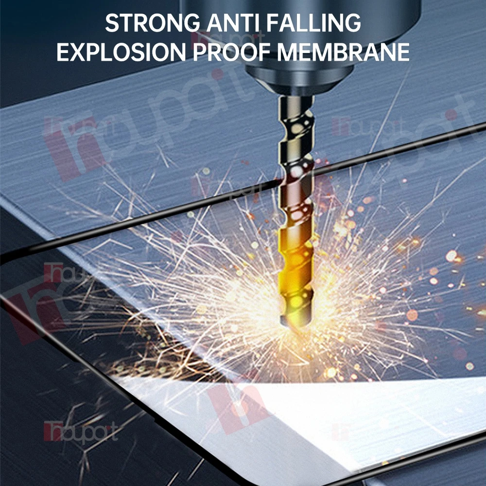 Enhanced Glass Screen Protector with Shockproof Soft Fiber Camera Lens Guard