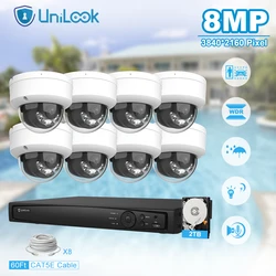Unilook Security Protection 8MP Smart Dual-Light IP Camera System Kit 8 IP Cameras Indoor 8 Channels 4K NVR CCTV Security System