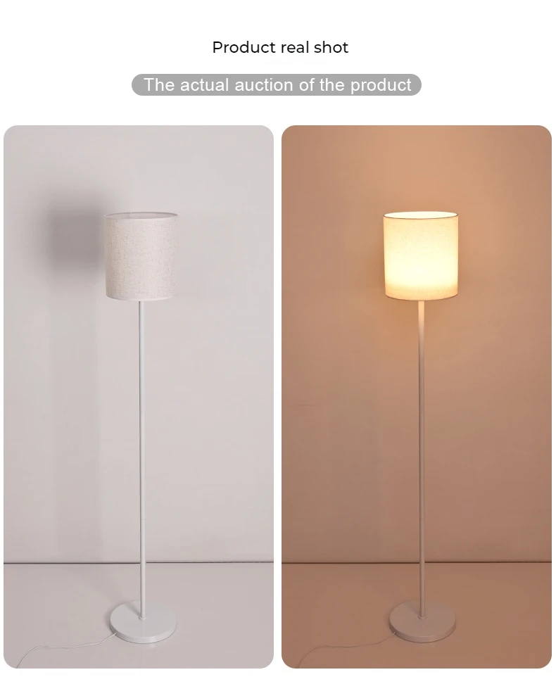 Description Picture 6 of itemModern Simple Living Room Sofaside Floor Lamp Vertical Led Bedroom Bedside Atmosphere Lights Lighting button Switch Luster Lamps