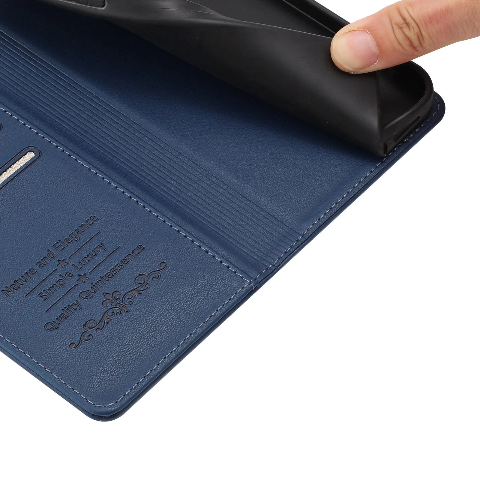 Luxury Leather Magnetic Phone Flip Cover - Elegant and Durable Design
