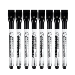 Vibrant 8 - Color Fine Tip Magnetic Dry Erase Marker Set for Office, School, and Home Use (Black)