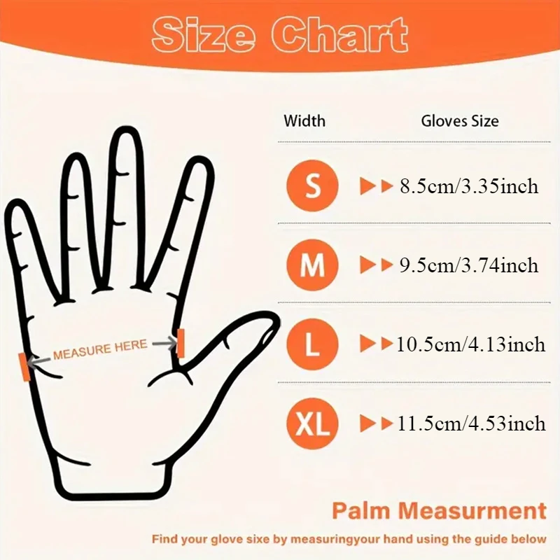 30/60PCS Orange Nitrile Gloves Disposable Waterproof Durable Household Gloves Used for Cleaning Tattoos Nail Art Pets Bathing
