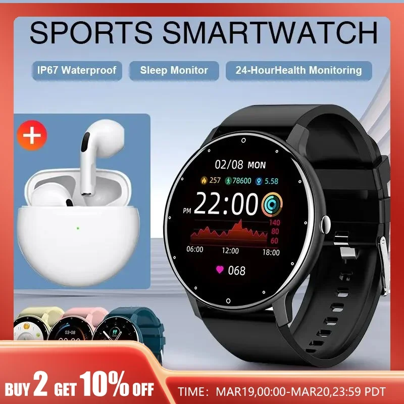 

2024New Men Fashion Smart Watch Real-time Activity Tracker Heart Rate Monitor Sports Women Smart Watch Men Clock for Android IOS