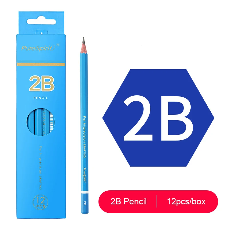 12Pcs 2B/4B Graphite Professional Drawing Pencils Students Stationery Items Kids Art Supplies Back to School Accessories Gift 5