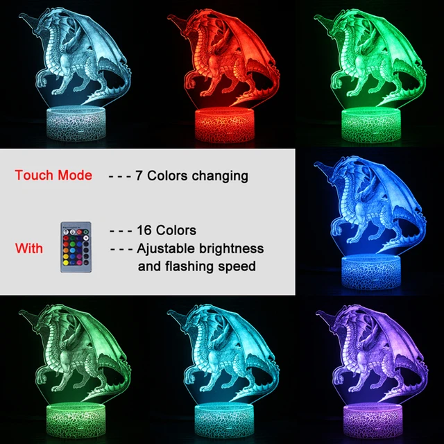 Lampe De Table En Résine En Forme De Dinosaure En 3d, Veilleuse, Modèle  Dragon, Décoration Pour Jardin, Cour Extérieure - Nouveauté Éclairage -  AliExpress