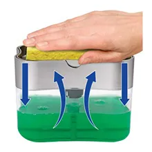 Dispensador de jabón con prensa Manual, contenedor de líquido de limpieza, organizador de jabón, herramienta de cocina, 2 en 1