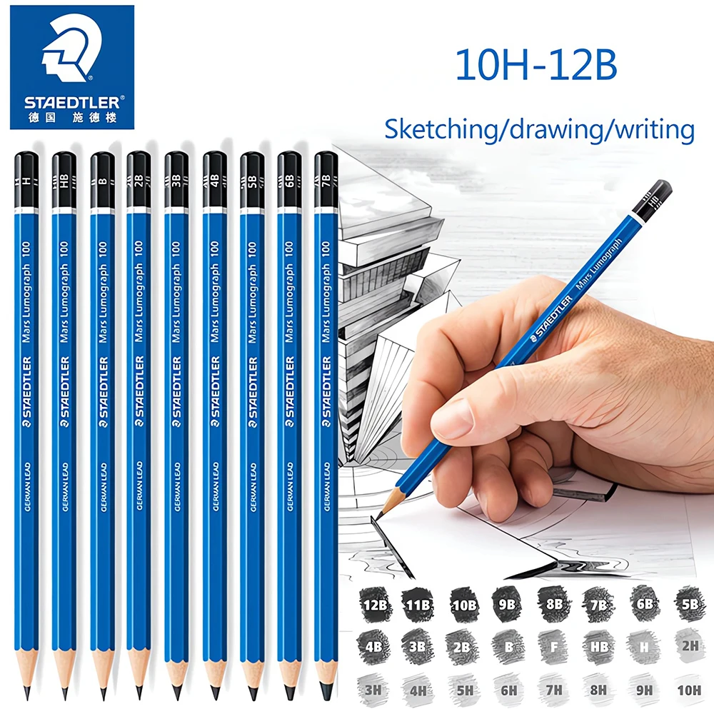3pcs STAEDTLER 100 Blue Pencil Drawing Sketching Pencil Art Supplies School Stationery Supplies 2
