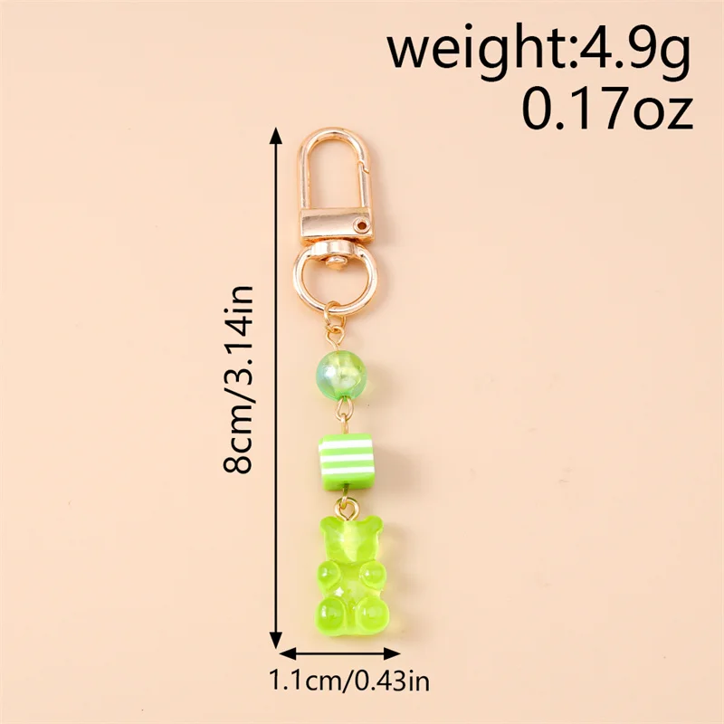 Aihua Bunte Kreative Gummibärchen-Schlüsselanhänger für Frauen Cartoon-Bären-Schlüsselring Auto-Schlüsselhalter Handtaschen-Anhänger Deko-Schmuck Geschenke – Detail 7