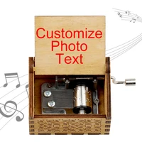VIP Custom Printing Music Box Wooden Wind Up Photo Text Music Box Leave Message 1