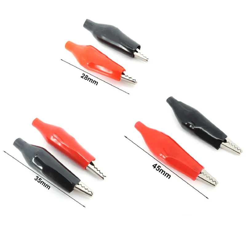10pcs Insulated Crocodile Clips Electrical Battery Connectors 5A Mini Alligator Test Clips For Stereo Application Power Terminal
