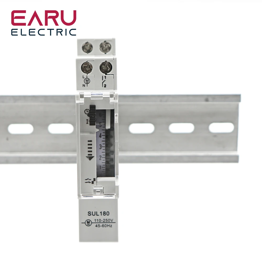 SUL180a 15 Minutes Mechanical Timer 24 Hours Programmable Din Rail Timer Time Switch Relay Measurement Analysis Instruments timer switch programmable timer switch time switch