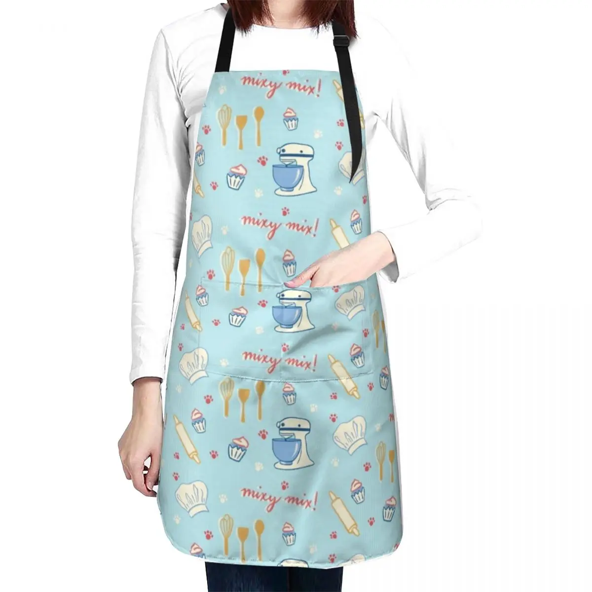 

Mixy Mix in Beautiful Blue Apron halloween kitchen useful gadgets for home Customizable Apron Woman kindergarten teacher apron