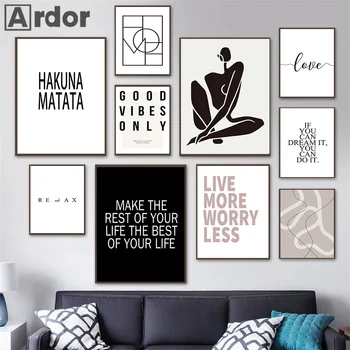 Citazioni motivazionali nordiche Testo Tela Pittura Tipografia Lettere Poster e stampe Immagini di arte della parete Soggiorno Decorazioni per la casa