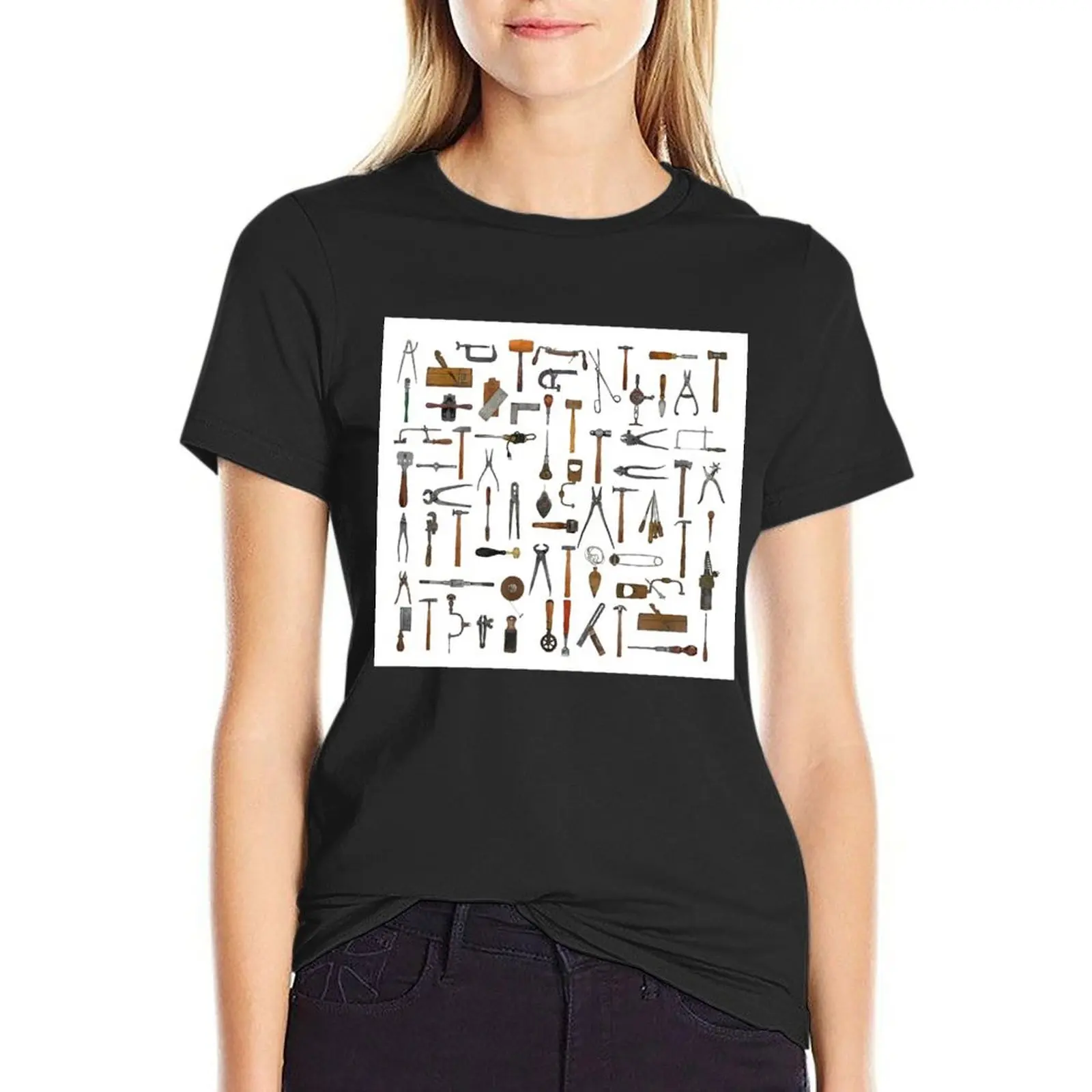 

vintage tools T-Shirt summer top lady clothes Women's tops