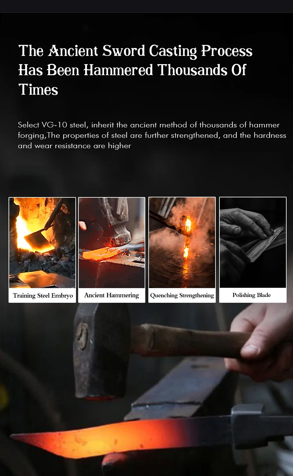 Damascus Steel Kitchen Knife – 5 Inch Utility Knife with Black G10 Handle, Rust Resistant Blade