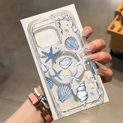 Summer Marine Sea Shell Wireless Charging Phone Case Cover - iPhone 12 (Clear - 2X1875)