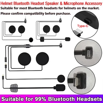 Auricolare e Interfono per Casco Moto Tipo-C 2 IN 1 con Microfono per Caschi Integrali, Aperti e 3/4, Accessori Altoparlante