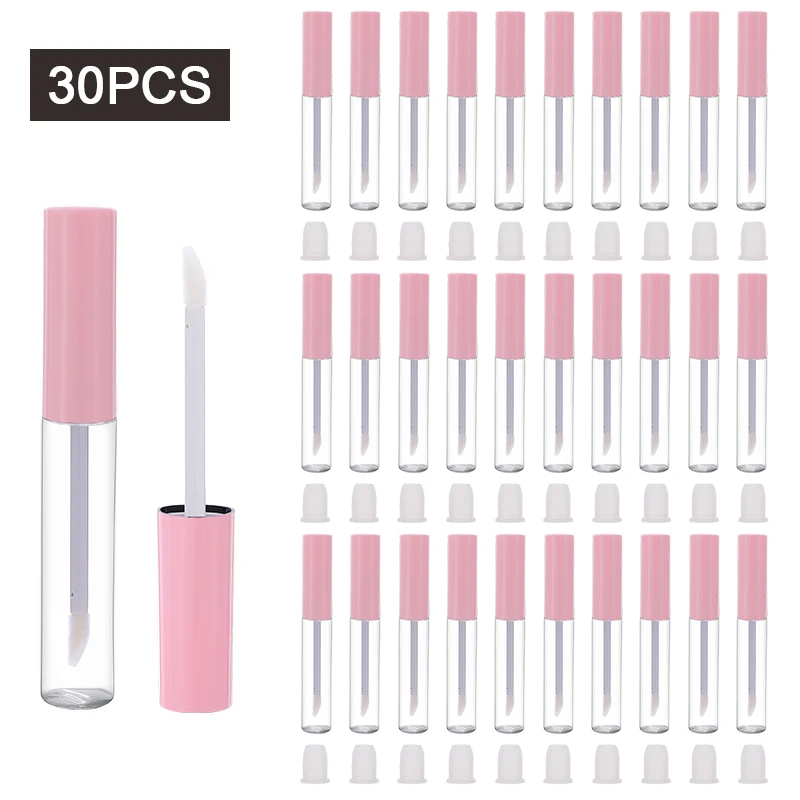 

empty PETG Clear lip glaze bottles containers 10ml lip gloss tube with wand brush for DIY plastic cosmetic packaging