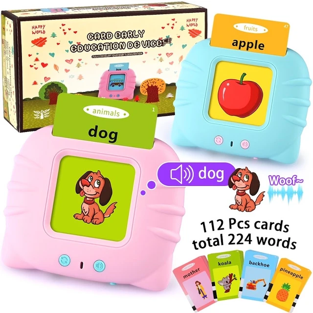 Cartes éducatives,Flash Jouets éducatifs pour Jeunes Enfants de 1 à 6 Ans, Jouets  éducatifs préscolaires pour Enfants pour écouter et Apprendre 224 Mots  (Bleu français)