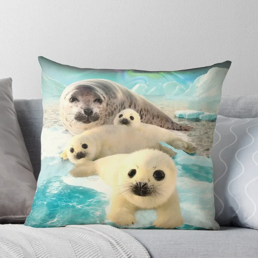 

Grey seals arctic Throw Pillow Custom Cushion Photo Room decorating items