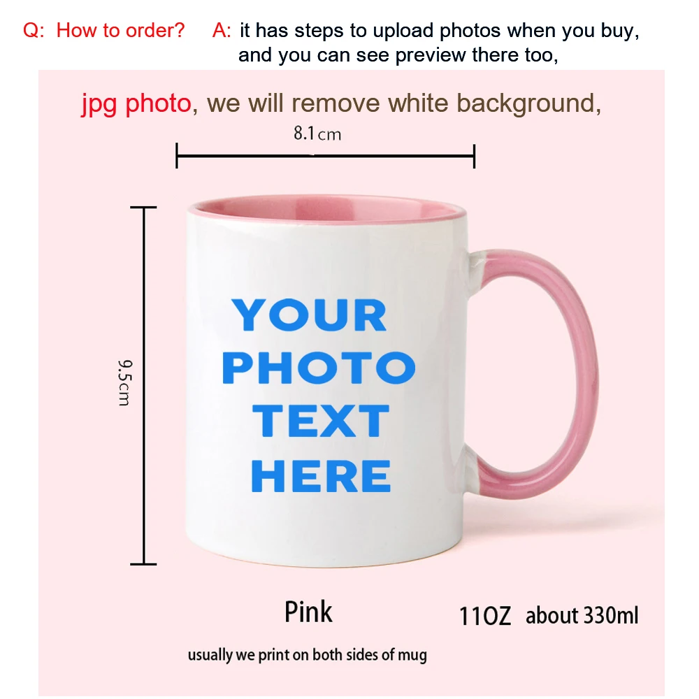 Customized Photo Mug: Personalized Name, Image & Text - Perfect Gift for Mother's Day or Weddings