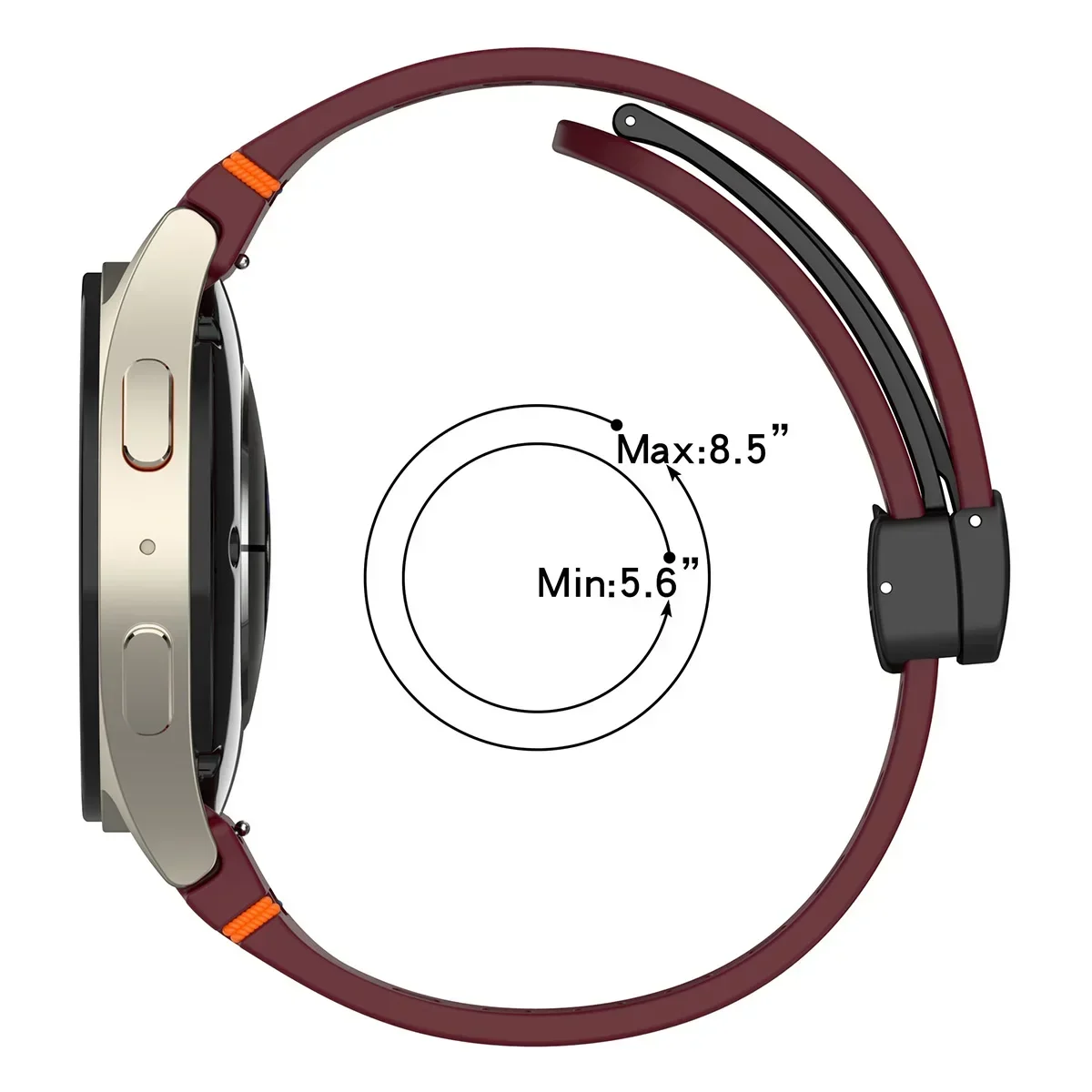 Silicone Magnetic Buckle Band with Tempered Glass Screen Protector and Case Strap