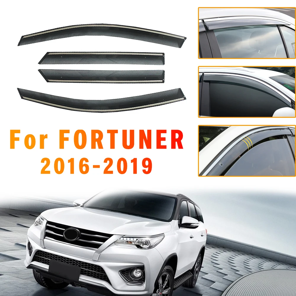 

Window Weather Shield Sun Rain Visor Deflector Guard For Toyota Fortuner 2016 2017 2018 Car Styling Auto Accessories 4pcs