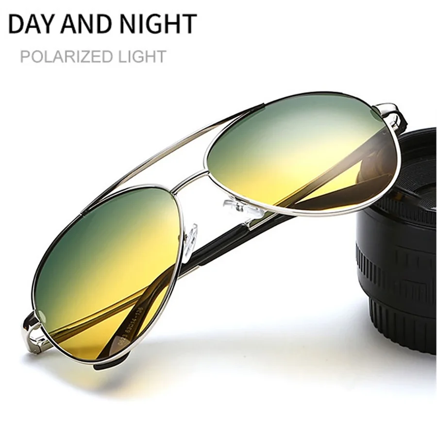 Night Vision Driving Sunglasses Polarized Anti Glare HD Yellow Tinted UV400 Eye Protection Aviators Sunglasses