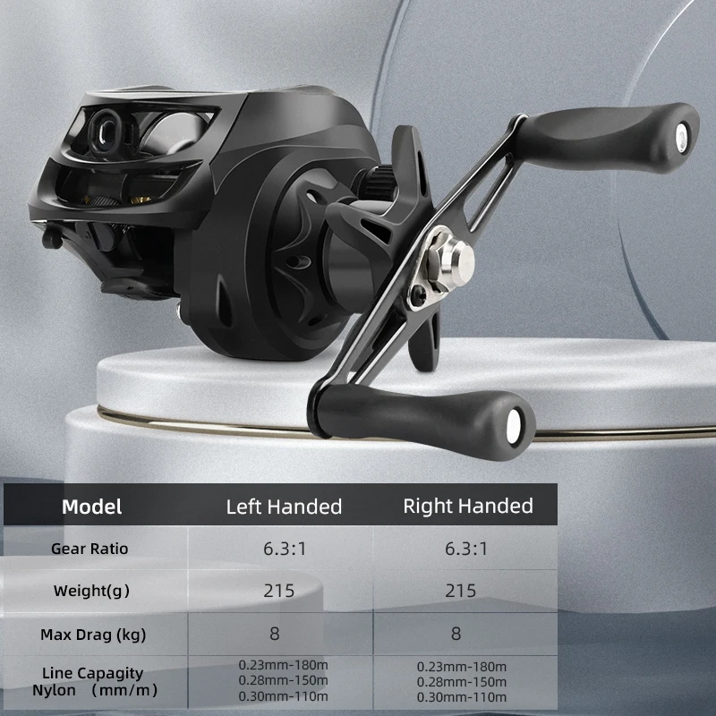 Baitcasting Fishing Reel Max Drag 8kg For Bass Pike
