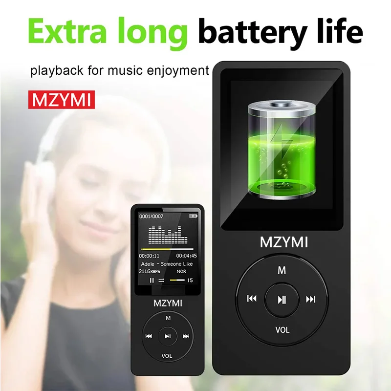 Mp3 Mp4 Player 16 GB Memory Card Portable Digital Screen Music FM Radio Voice Record HD Speaker Photo Viewer