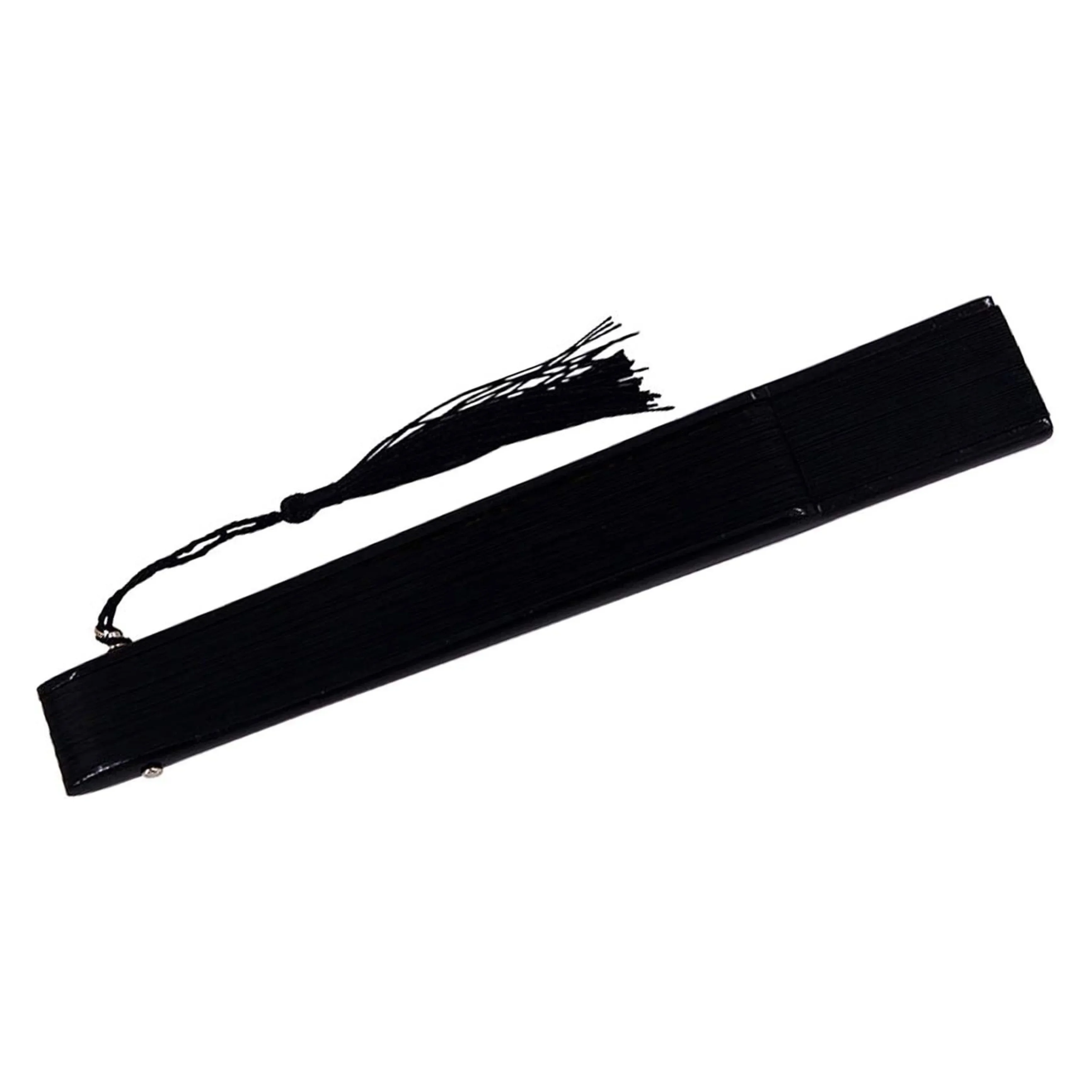 Vintage Black Bamboo Folding Fan – Handmade Retro Chinese/Japanese Style, 21.01 cm, Lightweight & Durable