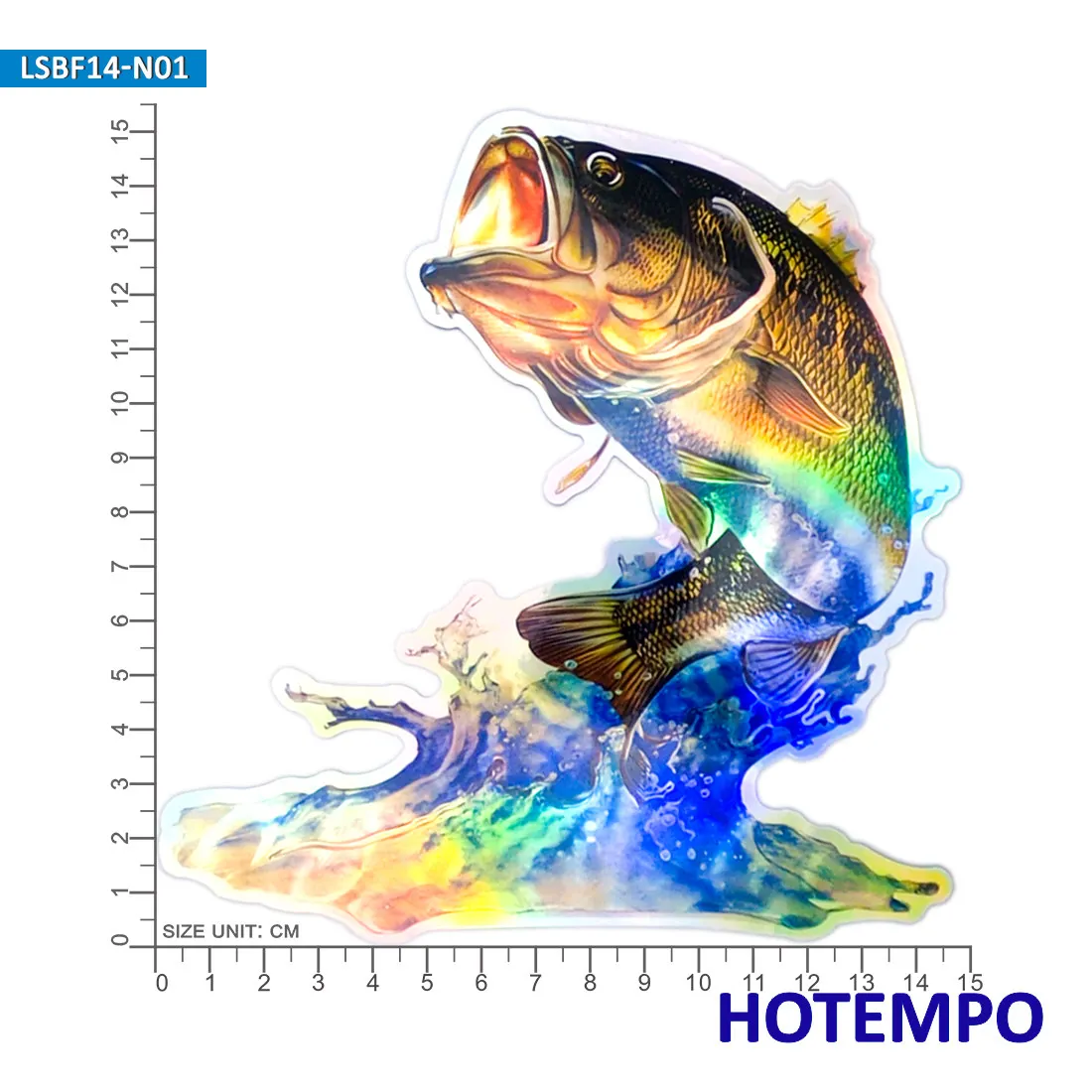 Mix Big Size Fish Yellowfin Tuna Laser Glossy Style Motorcycle Car