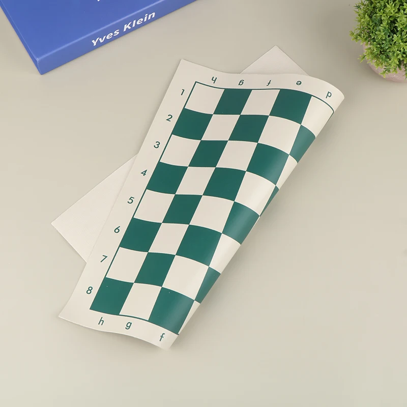 PVC Leather Chess Board 34.5cm Portable Soft Rollable Leather Durable Chess Board foldable chess board folding chess board