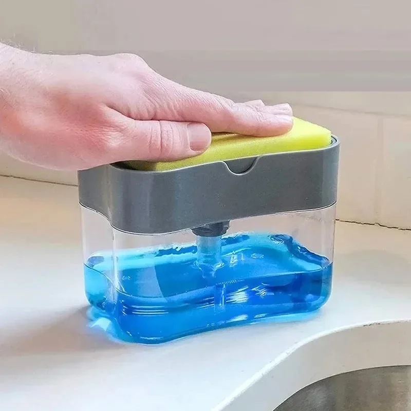 380Ml Automatic Soap Dispenser Bottle for Detergent Liquid Kitchen Dish Soap Dispenser Kitchen Sponge Manual Pump soap dispenser