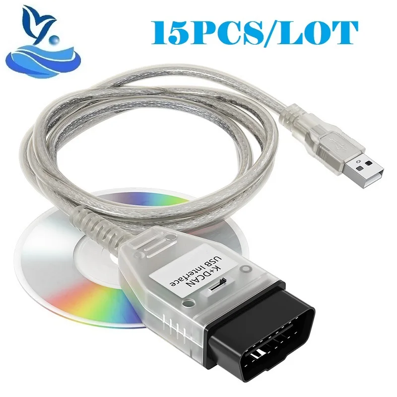 20 шт./лот K + DCAN FTDI FT232RL чип с переключателем USB Диагностический интерфейсный кабель