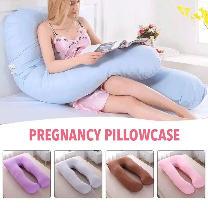 Pregnancy Pillow Multi-functional Pregnancy Pillowcase Lying Pillow Cotton Cover Comfortable U Shaped Maternity Body Removable Pillow Case