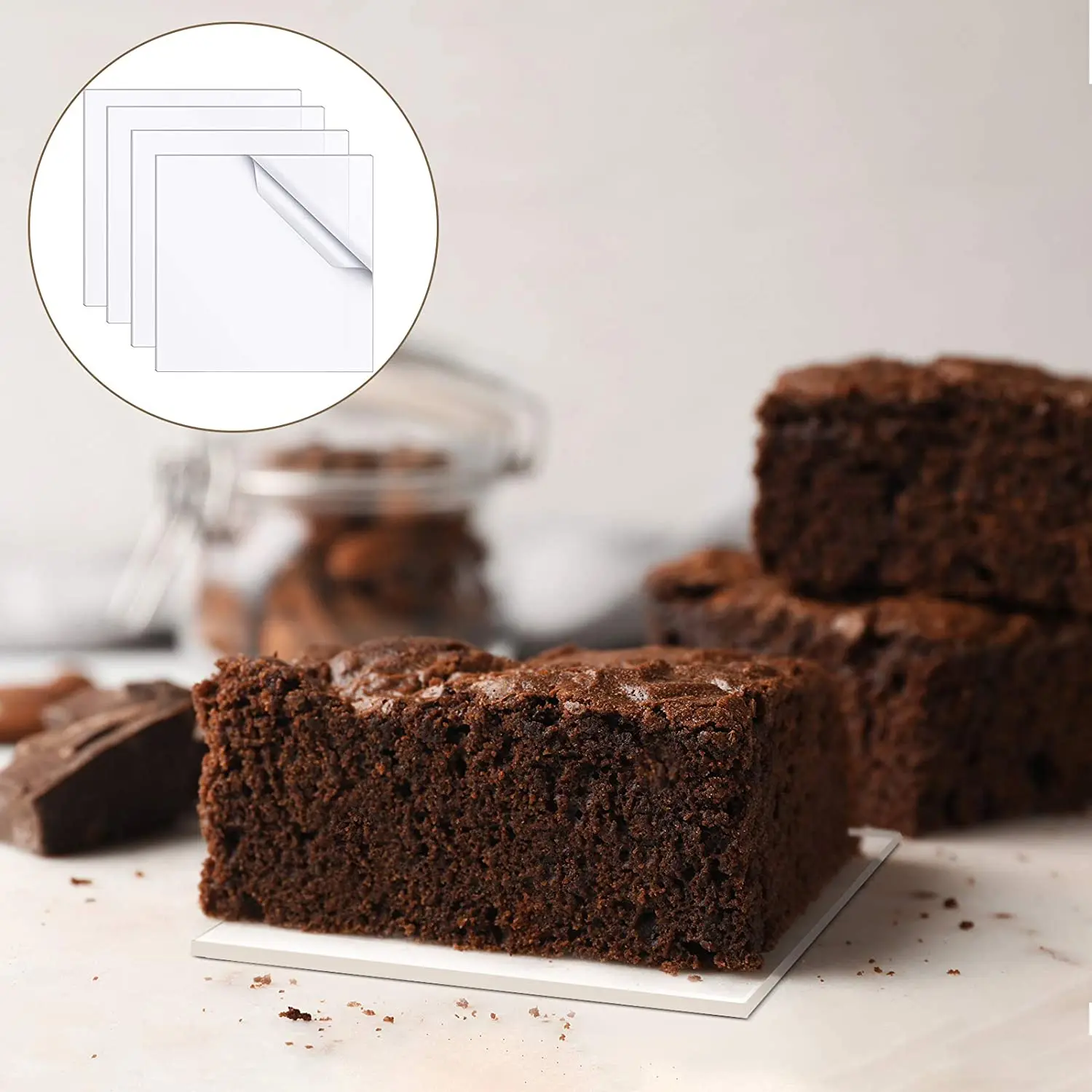 Acrylic Square Cake Disks Tall Double Barrel Cake Acrylic Disc Layer DIY Art Blank Board Topper Baking decoration Tool