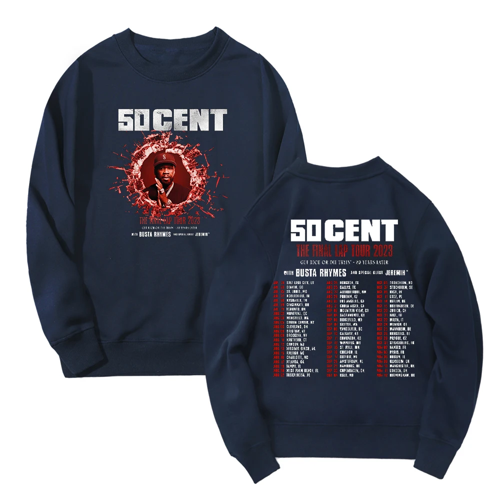 

50 Cent The Final Lap Tour Merch Sweatshirt 2023 World Tour Crewneck Long Sleeve Streetwear Women Men Hip Hop Clothes