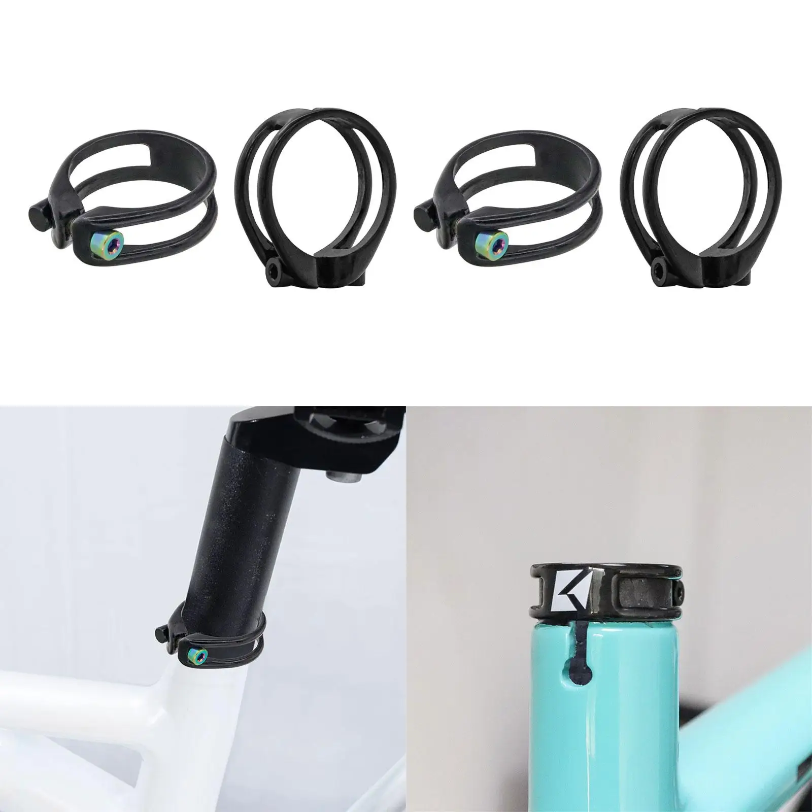 Bike Seatpost Clamp Spare Part Replacement Collar Tube Clip for Biking Folding