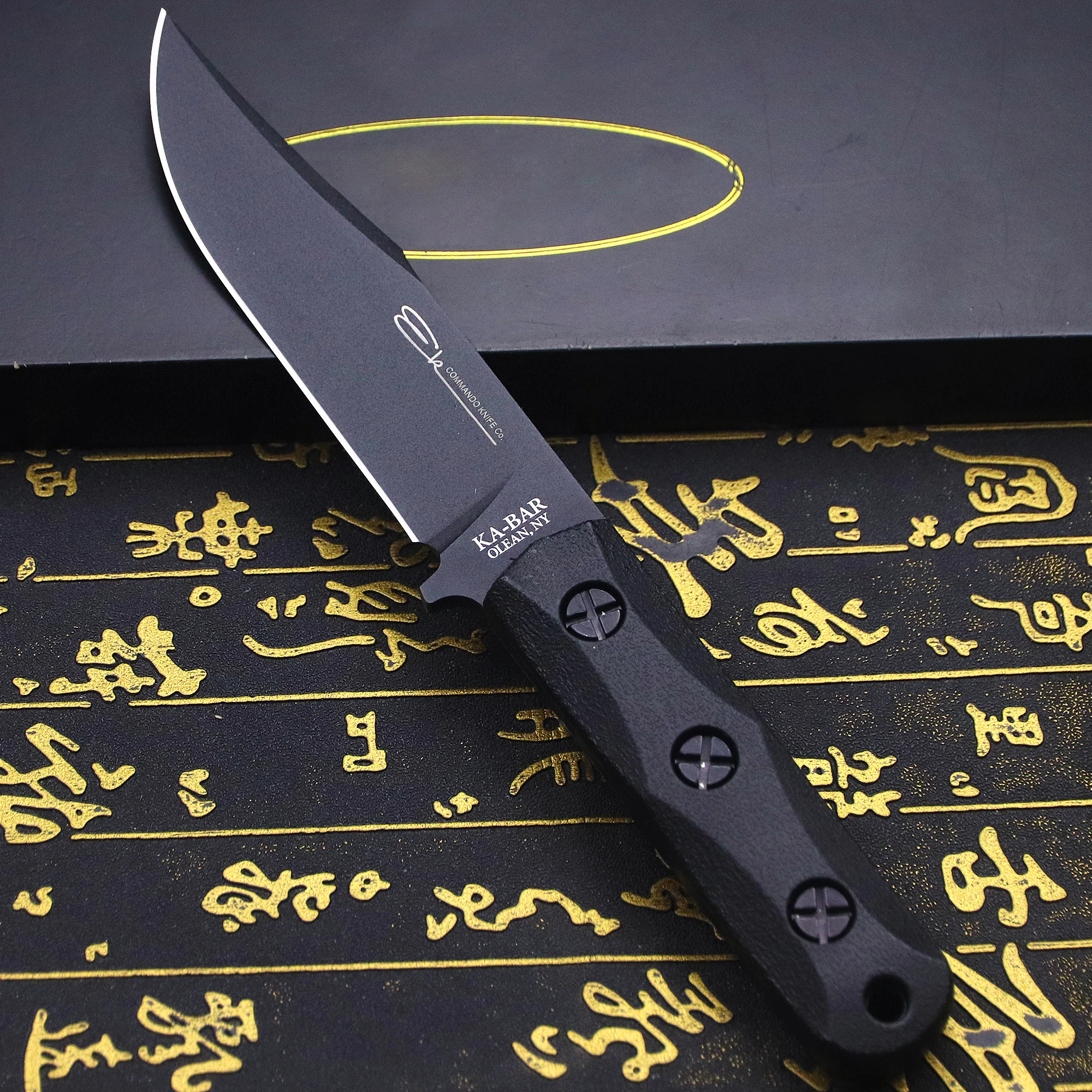 U.S.AKB-EK50 Jungle Hunting Straight Knife + Sheath, Outdoor Camping Survival Knife, Multi-purpose EDC Knife 3