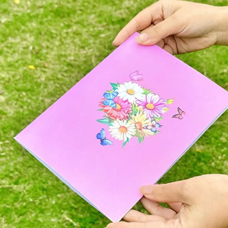 4X7B Bright Daisies 3D Surprise Card Greeting Card for Birthday Christmas Mother Day