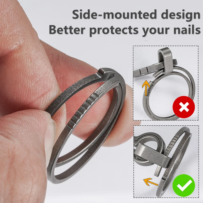 고품질 TC4 티타늄 열쇠 고리 남성 창의력 선물 Keyfobs 공예 열쇠 고리에 대한 슈퍼 경량 교수형 버클 열쇠 고리