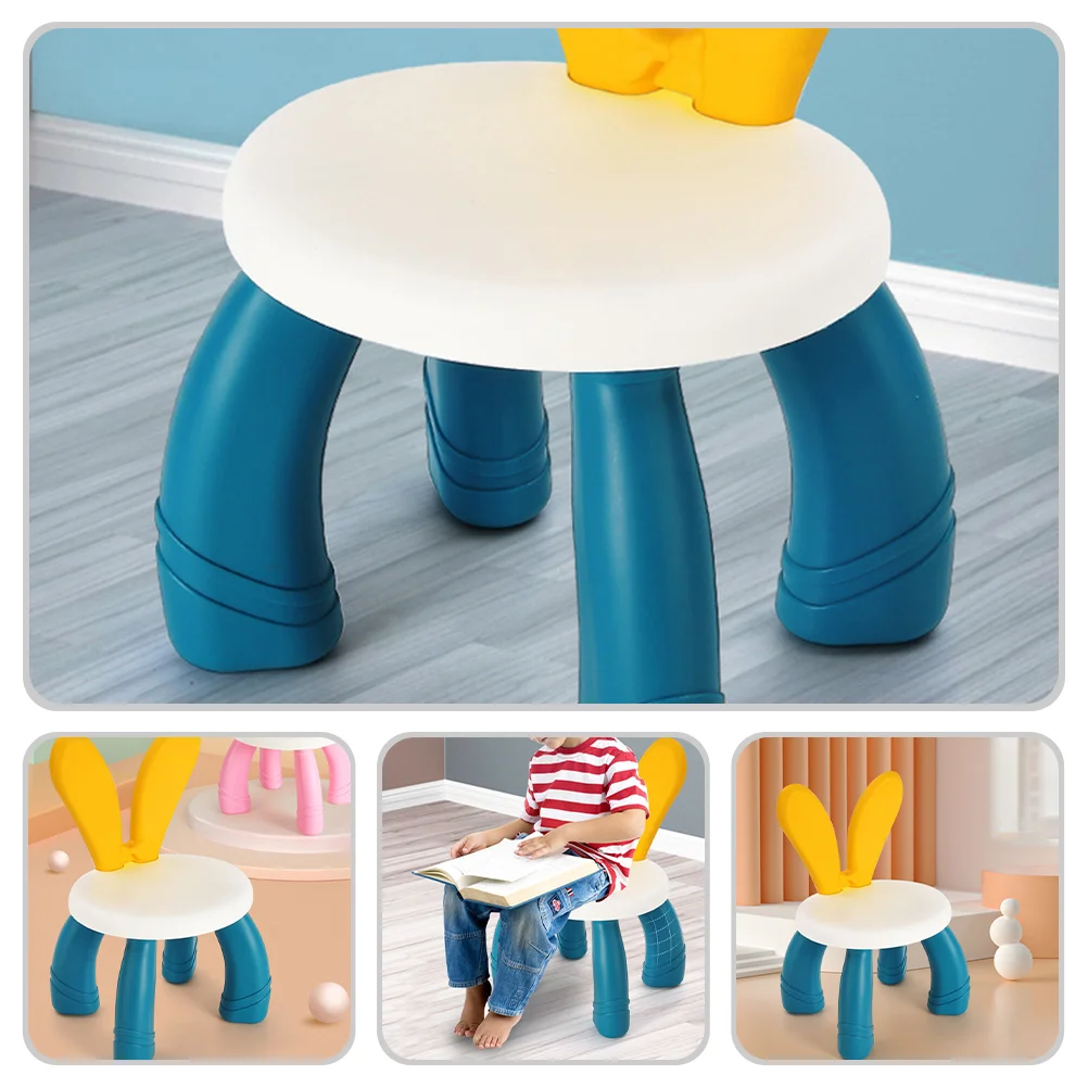 Kids Stool Rabbit Ears Anti Skid Plastic Footstool Cartoon Chair For Lightweight Portable Dining Seat Toy Home Use baby footstool