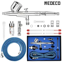 Precision Dual Action Airbrush 6ft Airbrush Hose 0.2/0.3/0.5mm Nozzles Needles for Painting Cake Decorating Model Art Tattoo 2