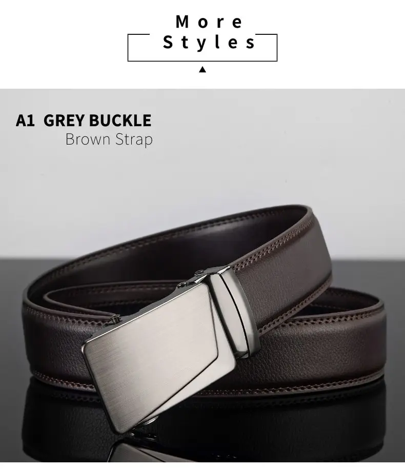 Männer Pu Leder Gürtel Metall Automatische Schnalle Marke Hohe Qualität Luxus Gürtel für Männer Berühmte Arbeit Business Schwarz PU Strap – Detail 7