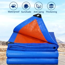 Tarpaulin Rectangle2m*1 2 3 4 5 6 3m*3 4 Awning Sun Shade Outdoor Blue Tarp Facility Backyard Block Anti-Uv Rain Cover Camping