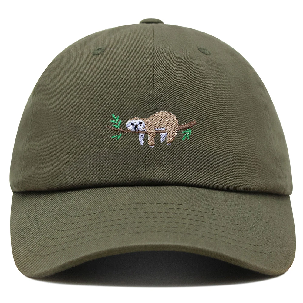Sloth Baseball Cap  Embroidered  Animal Association Dad Hat  Cartoon Cute  Woman Summer Cotton Sun Hat Man Trucker Hats 5